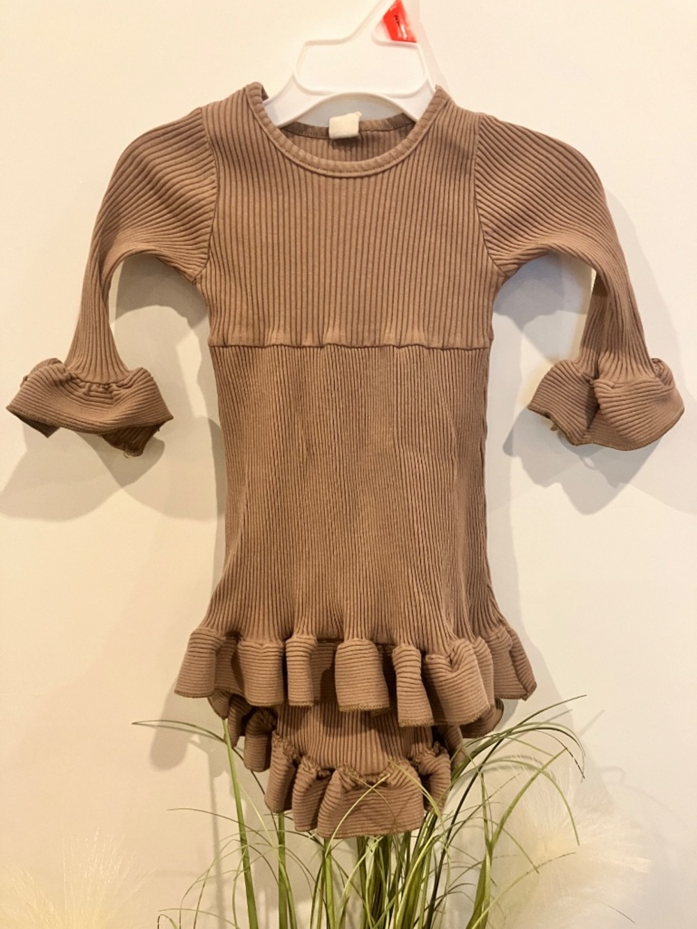 Baby Ribbed Ruffle Dress - 12 Months - Picture 3 of 4